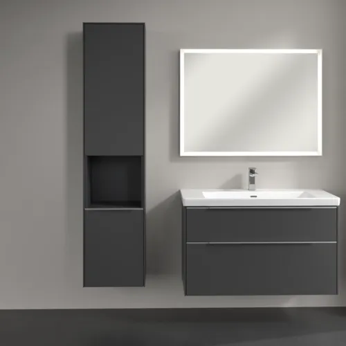Bild von VILLEROY BOCH Subway 3.0 Hochschrank, 2 Türen, 400 x 1710 x 362 mm, Graphite / Graphite #C58800VR