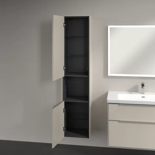 Bild von VILLEROY BOCH Subway 3.0 Hochschrank, 2 Türen, 400 x 1710 x 362 mm, Cashmere Grey / Cashmere Grey #C58800VN