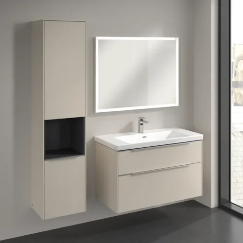 Bild von VILLEROY BOCH Subway 3.0 Hochschrank, 2 Türen, 400 x 1710 x 362 mm, Cashmere Grey / Cashmere Grey #C58800VN