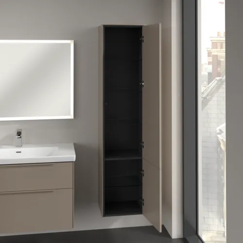 Picture of VILLEROY BOCH Subway 3.0 Tall cabinet, 2 doors, 400 x 1710 x 362 mm, Taupe / Taupe #C58702VM