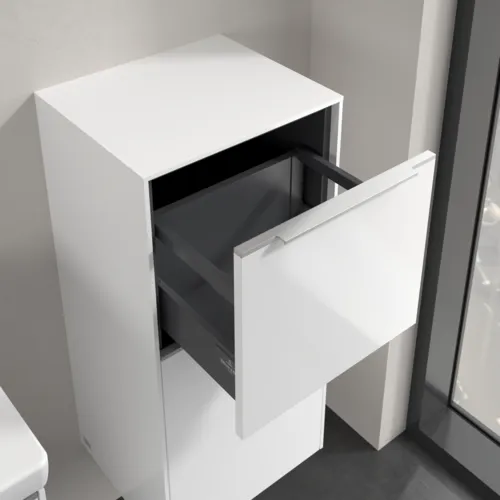 Bild von VILLEROY BOCH Subway 3.0 Seitenschrank, 1 Auszug, 1 Tür, 400 x 860 x 362 mm, Brilliant White / Brilliant White #C59500VE