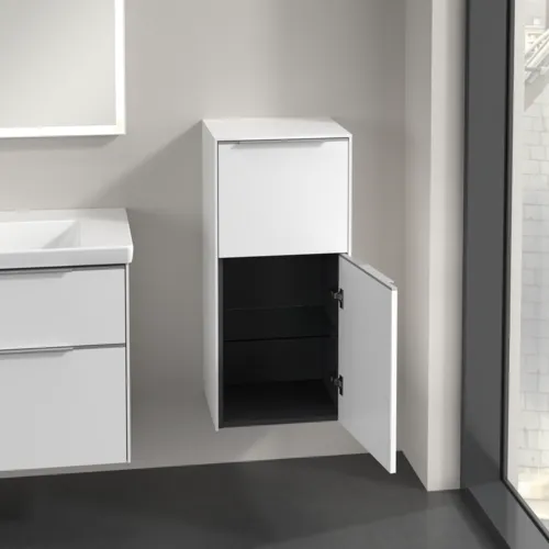 Bild von VILLEROY BOCH Subway 3.0 Seitenschrank, 1 Auszug, 1 Tür, 400 x 860 x 362 mm, Pure White / Pure White #C59500VF