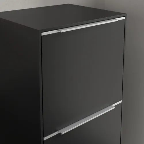 Bild von VILLEROY BOCH Subway 3.0 Seitenschrank, 1 Auszug, 1 Tür, 400 x 860 x 362 mm, Volcano Black / Volcano Black #C59500VL