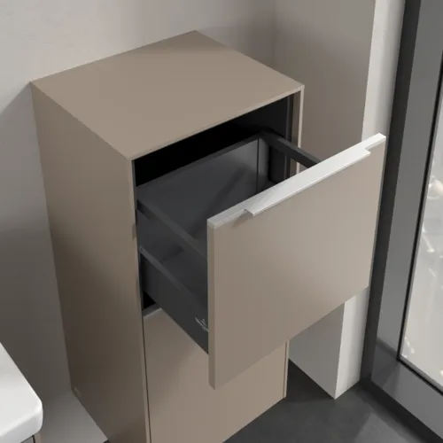 Bild von VILLEROY BOCH Subway 3.0 Seitenschrank, 1 Auszug, 1 Tür, 400 x 860 x 362 mm, Taupe / Taupe #C59500VM
