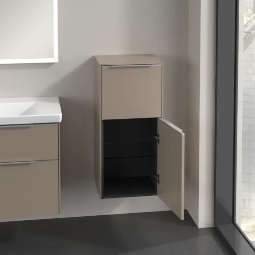 Bild von VILLEROY BOCH Subway 3.0 Seitenschrank, 1 Auszug, 1 Tür, 400 x 860 x 362 mm, Taupe / Taupe #C59500VM
