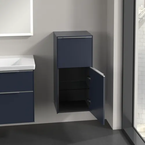 Bild von VILLEROY BOCH Subway 3.0 Seitenschrank, 1 Auszug, 1 Tür, 400 x 860 x 362 mm, Marine Blue / Marine Blue #C59500VQ