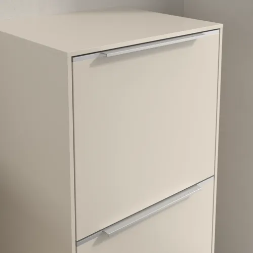 Bild von VILLEROY BOCH Subway 3.0 Seitenschrank, 1 Auszug, 1 Tür, 400 x 860 x 362 mm, Cashmere Grey / Cashmere Grey #C59500VN