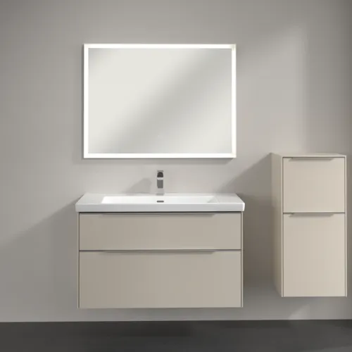 Bild von VILLEROY BOCH Subway 3.0 Seitenschrank, 1 Auszug, 1 Tür, 400 x 860 x 362 mm, Cashmere Grey / Cashmere Grey #C59500VN