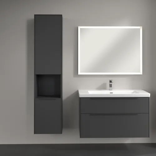 Bild von VILLEROY BOCH Subway 3.0 Hochschrank, 2 Türen, 400 x 1710 x 362 mm, Graphite / Graphite #C58802VR
