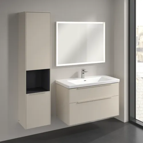 Bild von VILLEROY BOCH Subway 3.0 Hochschrank, 2 Türen, 400 x 1710 x 362 mm, Cashmere Grey / Cashmere Grey #C58802VN
