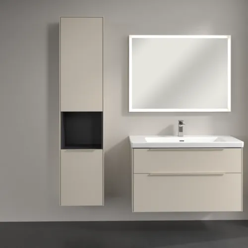 Bild von VILLEROY BOCH Subway 3.0 Hochschrank, 2 Türen, 400 x 1710 x 362 mm, Cashmere Grey / Cashmere Grey #C58802VN