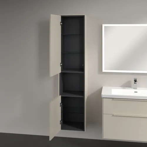 Bild von VILLEROY BOCH Subway 3.0 Hochschrank, 2 Türen, 400 x 1710 x 362 mm, Cashmere Grey / Cashmere Grey #C58802VN