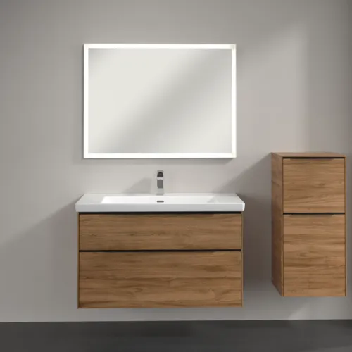 Bild von VILLEROY BOCH Subway 3.0 Seitenschrank, 1 Auszug, 1 Tür, 400 x 860 x 362 mm, Kansas Oak / Kansas Oak #C59501RH