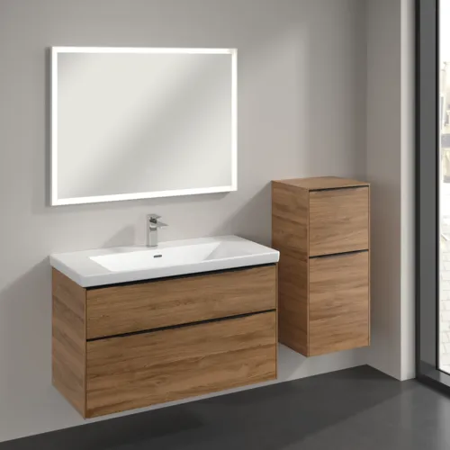 Bild von VILLEROY BOCH Subway 3.0 Seitenschrank, 1 Auszug, 1 Tür, 400 x 860 x 362 mm, Kansas Oak / Kansas Oak #C59501RH