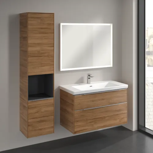 Bild von VILLEROY BOCH Subway 3.0 Hochschrank, 2 Türen, 400 x 1710 x 362 mm, Kansas Oak / Kansas Oak #C58800RH