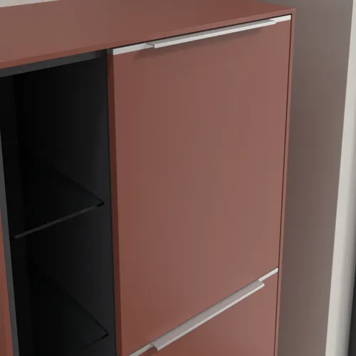 Bild von VILLEROY BOCH Subway 3.0 Mittelschrank, 2 Türen, 574 x 1200 x 362 mm, Wine Red / Wine Red #C59900AH