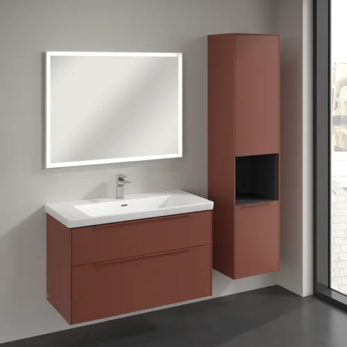 Bild von VILLEROY BOCH Subway 3.0 Hochschrank, 2 Türen, 400 x 1710 x 362 mm, Wine Red / Wine Red #C58902AH