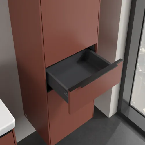 Bild von VILLEROY BOCH Subway 3.0 Hochschrank, 2 Türen, 1 Auszug, 400 x 1710 x 362 mm, Wine Red / Wine Red #C59101AH