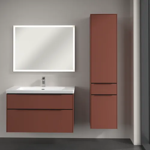 Bild von VILLEROY BOCH Subway 3.0 Hochschrank, 2 Türen, 1 Auszug, 400 x 1710 x 362 mm, Wine Red / Wine Red #C59101AH