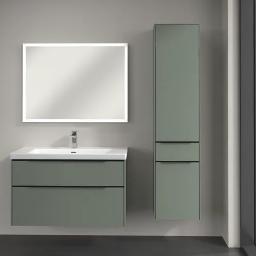 Bild von VILLEROY BOCH Subway 3.0 Hochschrank, 2 Türen, 1 Auszug, 400 x 1710 x 362 mm, Soft Green / Soft Green #C59101AF