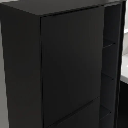 Bild von VILLEROY BOCH Subway 3.0 Mittelschrank, 2 Türen, 574 x 1200 x 362 mm, Volcano Black / Volcano Black #C59801VL