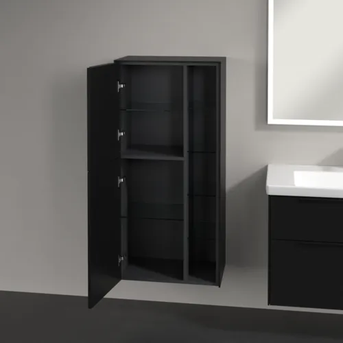 Bild von VILLEROY BOCH Subway 3.0 Mittelschrank, 2 Türen, 574 x 1200 x 362 mm, Volcano Black / Volcano Black #C59801VL