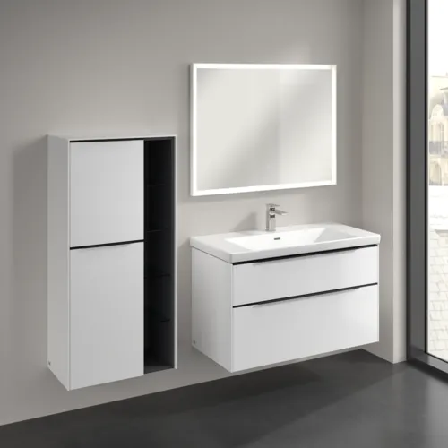 Bild von VILLEROY BOCH Subway 3.0 Mittelschrank, 2 Türen, 574 x 1200 x 362 mm, Brilliant White / Brilliant White #C59801VE