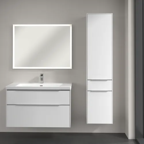 Bild von VILLEROY BOCH Subway 3.0 Hochschrank, 2 Türen, 1 Auszug, 400 x 1710 x 362 mm, Brilliant White / Brilliant White #C59100VE