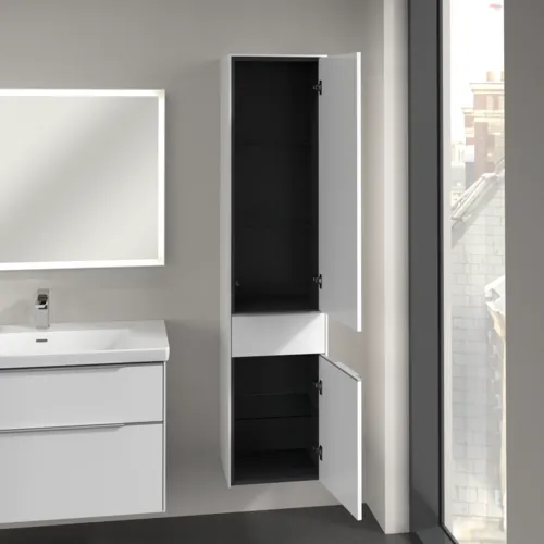 Bild von VILLEROY BOCH Subway 3.0 Hochschrank, 2 Türen, 1 Auszug, 400 x 1710 x 362 mm, Brilliant White / Brilliant White #C59100VE