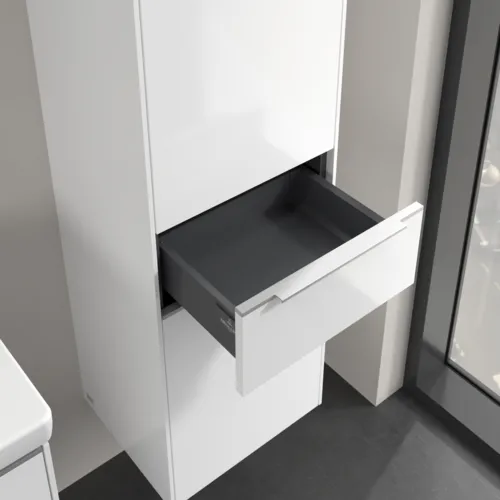 Bild von VILLEROY BOCH Subway 3.0 Hochschrank, 2 Türen, 1 Auszug, 400 x 1710 x 362 mm, Brilliant White / Brilliant White #C59100VE