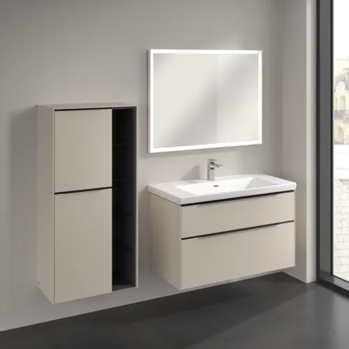 Bild von VILLEROY BOCH Subway 3.0 Mittelschrank, 2 Türen, 574 x 1200 x 362 mm, Cashmere Grey / Cashmere Grey #C59801VN