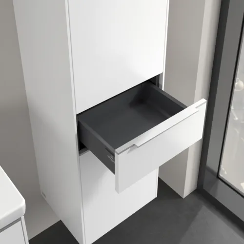 Bild von VILLEROY BOCH Subway 3.0 Hochschrank, 2 Türen, 1 Auszug, 400 x 1710 x 362 mm, Pure White / Pure White #C59100VF