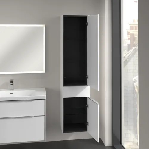 Bild von VILLEROY BOCH Subway 3.0 Hochschrank, 2 Türen, 1 Auszug, 400 x 1710 x 362 mm, Pure White / Pure White #C59100VF