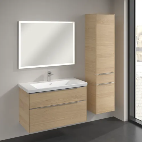 Bild von VILLEROY BOCH Subway 3.0 Hochschrank, 2 Türen, 1 Auszug, 400 x 1710 x 362 mm, Nordic Oak / Nordic Oak #C59100VJ