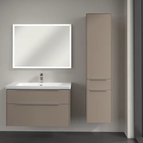 Bild von VILLEROY BOCH Subway 3.0 Hochschrank, 2 Türen, 1 Auszug, 400 x 1710 x 362 mm, Taupe / Taupe #C59100VM