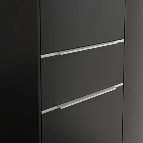 Bild von VILLEROY BOCH Subway 3.0 Hochschrank, 2 Türen, 1 Auszug, 400 x 1710 x 362 mm, Volcano Black / Volcano Black #C59100VL