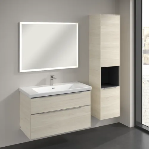 Bild von VILLEROY BOCH Subway 3.0 Hochschrank, 2 Türen, 400 x 1710 x 362 mm, White Oak / White Oak #C58900AA