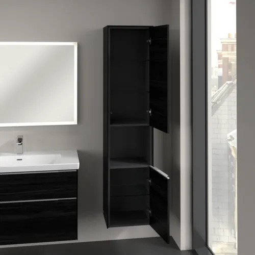 Bild von VILLEROY BOCH Subway 3.0 Hochschrank, 2 Türen, 400 x 1710 x 362 mm, Black Oak / Black Oak #C58900AB