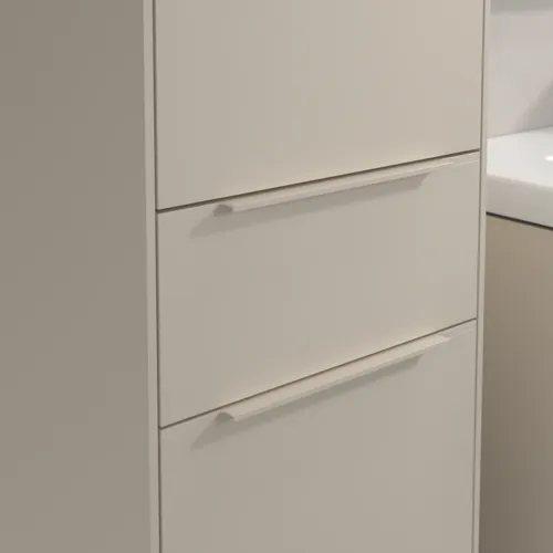 Bild von VILLEROY BOCH Subway 3.0 Hochschrank, 2 Türen, 1 Auszug, 400 x 1710 x 362 mm, Cashmere Grey / Cashmere Grey #C59002VN