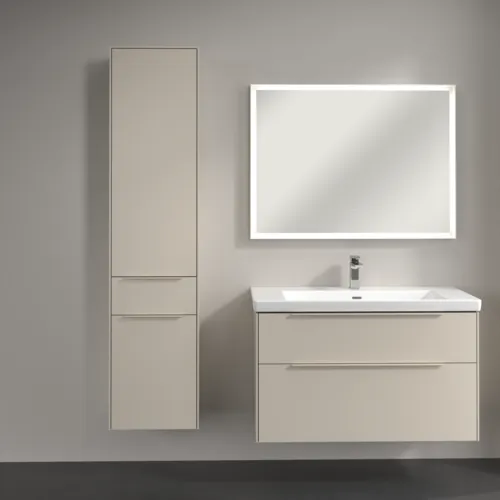 Bild von VILLEROY BOCH Subway 3.0 Hochschrank, 2 Türen, 1 Auszug, 400 x 1710 x 362 mm, Cashmere Grey / Cashmere Grey #C59002VN