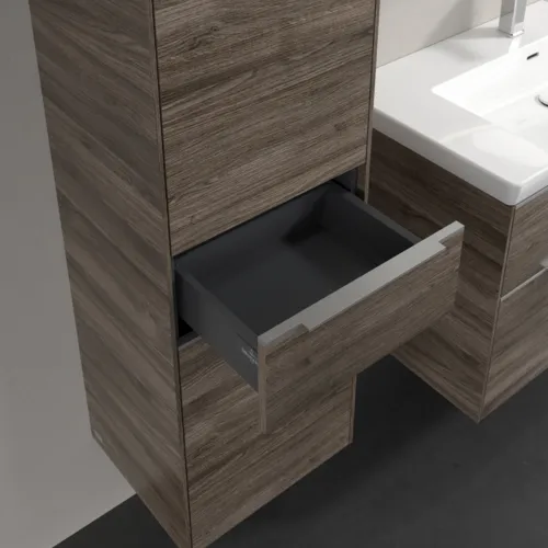 Bild von VILLEROY BOCH Subway 3.0 Hochschrank, 2 Türen, 1 Auszug, 400 x 1710 x 362 mm, Stone Oak / Stone Oak #C59000RK