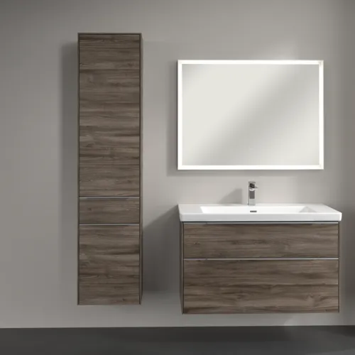 Bild von VILLEROY BOCH Subway 3.0 Hochschrank, 2 Türen, 1 Auszug, 400 x 1710 x 362 mm, Stone Oak / Stone Oak #C59000RK