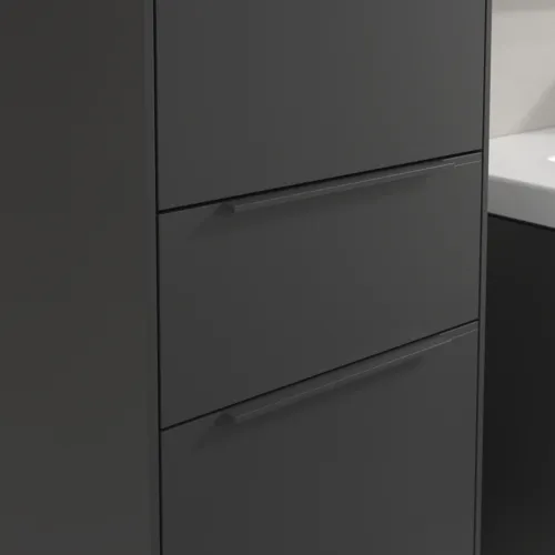 Bild von VILLEROY BOCH Subway 3.0 Hochschrank, 2 Türen, 1 Auszug, 400 x 1710 x 362 mm, Graphite / Graphite #C59002VR