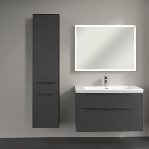Bild von VILLEROY BOCH Subway 3.0 Hochschrank, 2 Türen, 1 Auszug, 400 x 1710 x 362 mm, Graphite / Graphite #C59002VR