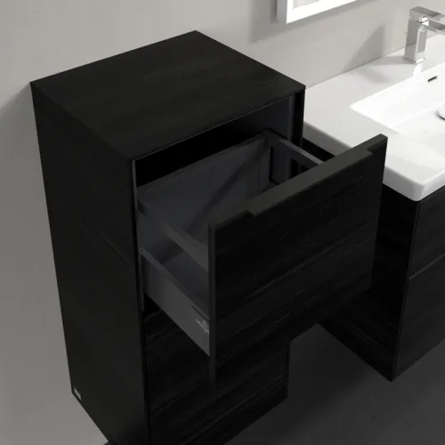 Bild von VILLEROY BOCH Subway 3.0 Seitenschrank, 1 Auszug, 1 Tür, 400 x 860 x 362 mm, Black Oak / Black Oak #C59401AB