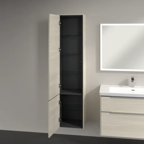 Bild von VILLEROY BOCH Subway 3.0 Hochschrank, 2 Türen, 400 x 1710 x 362 mm, White Oak / White Oak #C58600AA