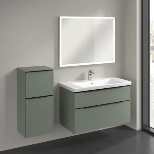 Bild von VILLEROY BOCH Subway 3.0 Seitenschrank, 1 Auszug, 1 Tür, 400 x 860 x 362 mm, Soft Green / Soft Green #C59401AF