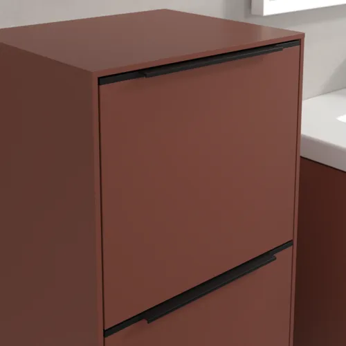 Bild von VILLEROY BOCH Subway 3.0 Seitenschrank, 1 Auszug, 1 Tür, 400 x 860 x 362 mm, Wine Red / Wine Red #C59401AH
