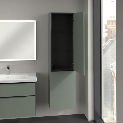Bild von VILLEROY BOCH Subway 3.0 Hochschrank, 1 Tür, 1 Wäscheklappe, 450 x 1710 x 362 mm, Soft Green / Soft Green #C59301AF
