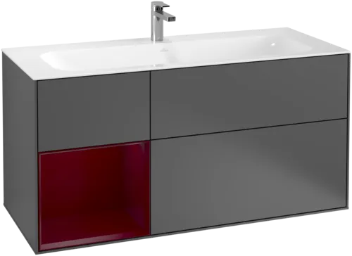 Bild von VILLEROY BOCH Finion Waschbeckenunterschrank, mit Beleuchtung, 3 Auszüge, 1196 x 591 x 498 mm, Anthracite Matt Lacquer / Peony Matt Lacquer #F060HBGK